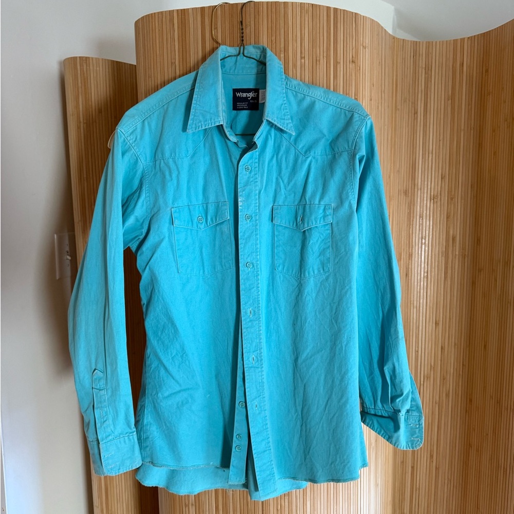 Wrangler Aqua Long Sleeve Shirt
